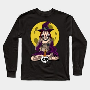 Witch Yoga Meditation Long Sleeve T-Shirt